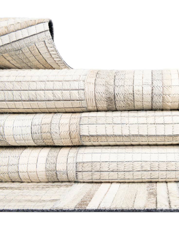 Detail image of  7' 10 x 7' 10 Cowhide Leather Square Rug