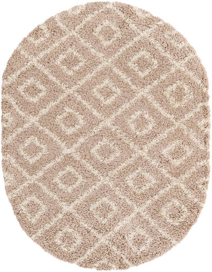 Detail image of  4' x 6' Lattice Shag Oval Rug