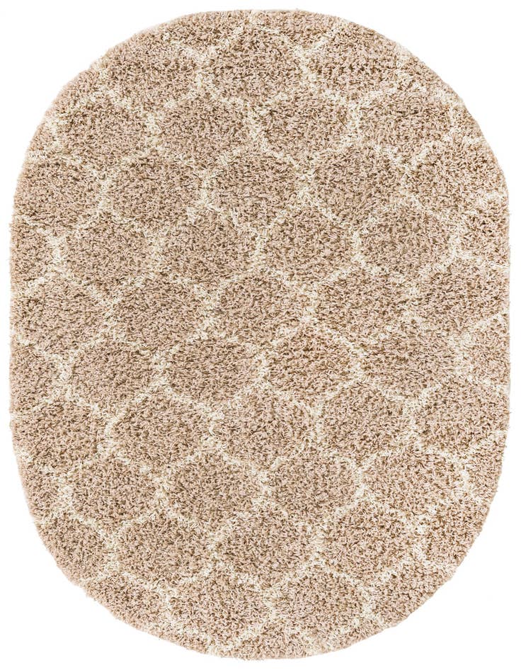 Detail image of  4' x 6' Lattice Shag Oval Rug