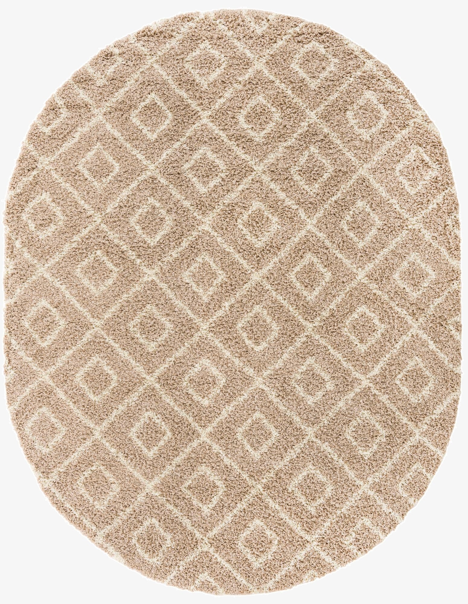  7' 10 x 10' Lattice Shag Oval Rug