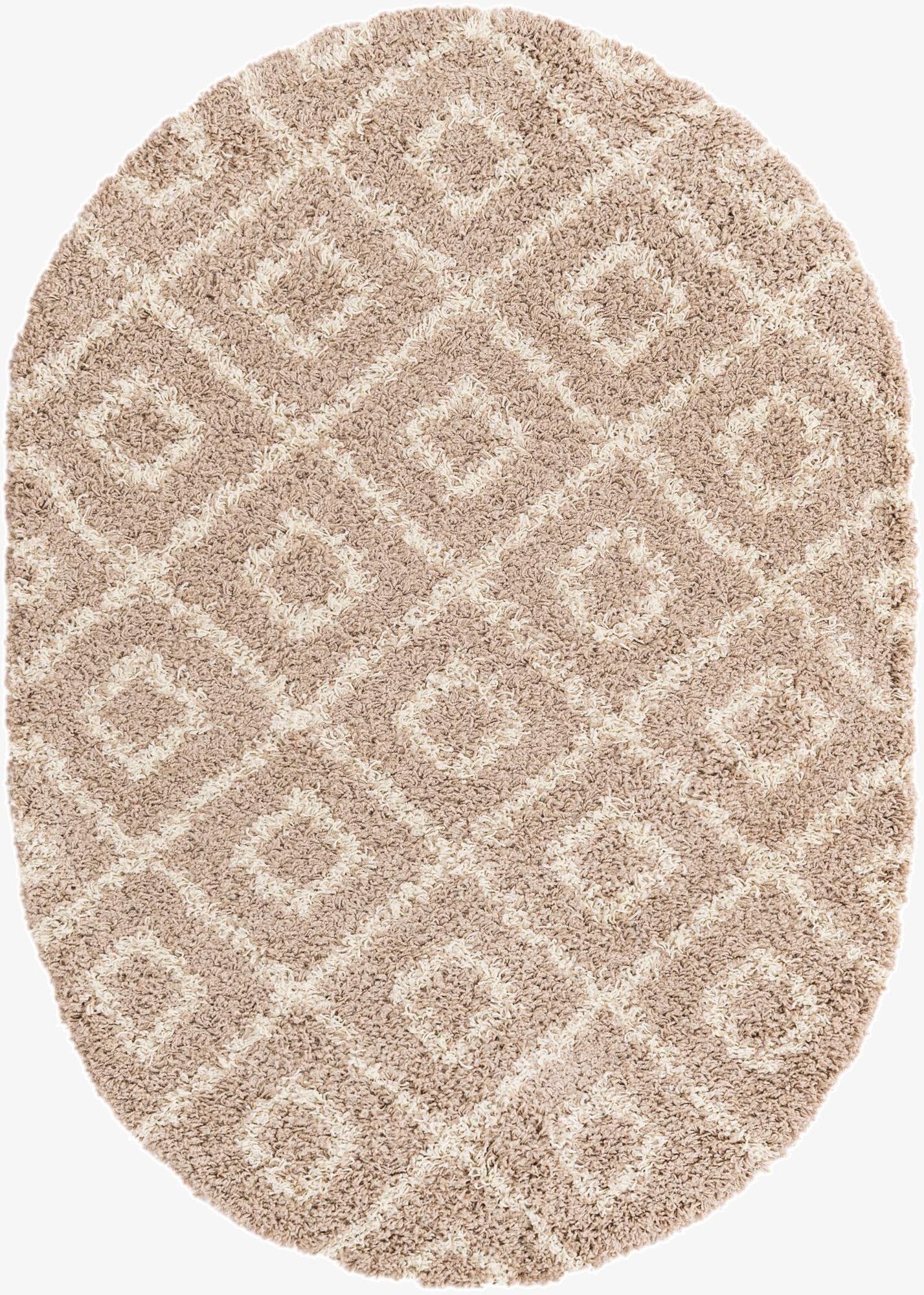  4' x 6' Lattice Shag Oval Rug