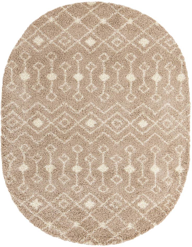 Detail image of  7' 10 x 10' Moroccan Trellis Shag Oval Rug