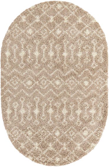  5' 3 x 8' Moroccan Trellis Shag Oval Rug