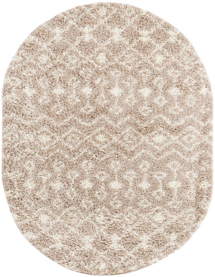Detail image of  4' x 6' Moroccan Trellis Shag Oval Rug