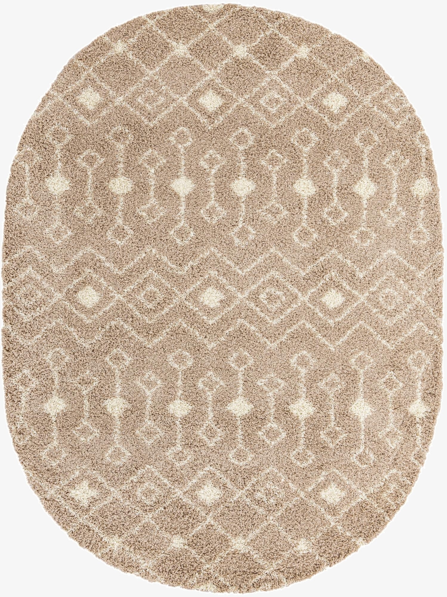  7' 10 x 10' Moroccan Trellis Shag Oval Rug
