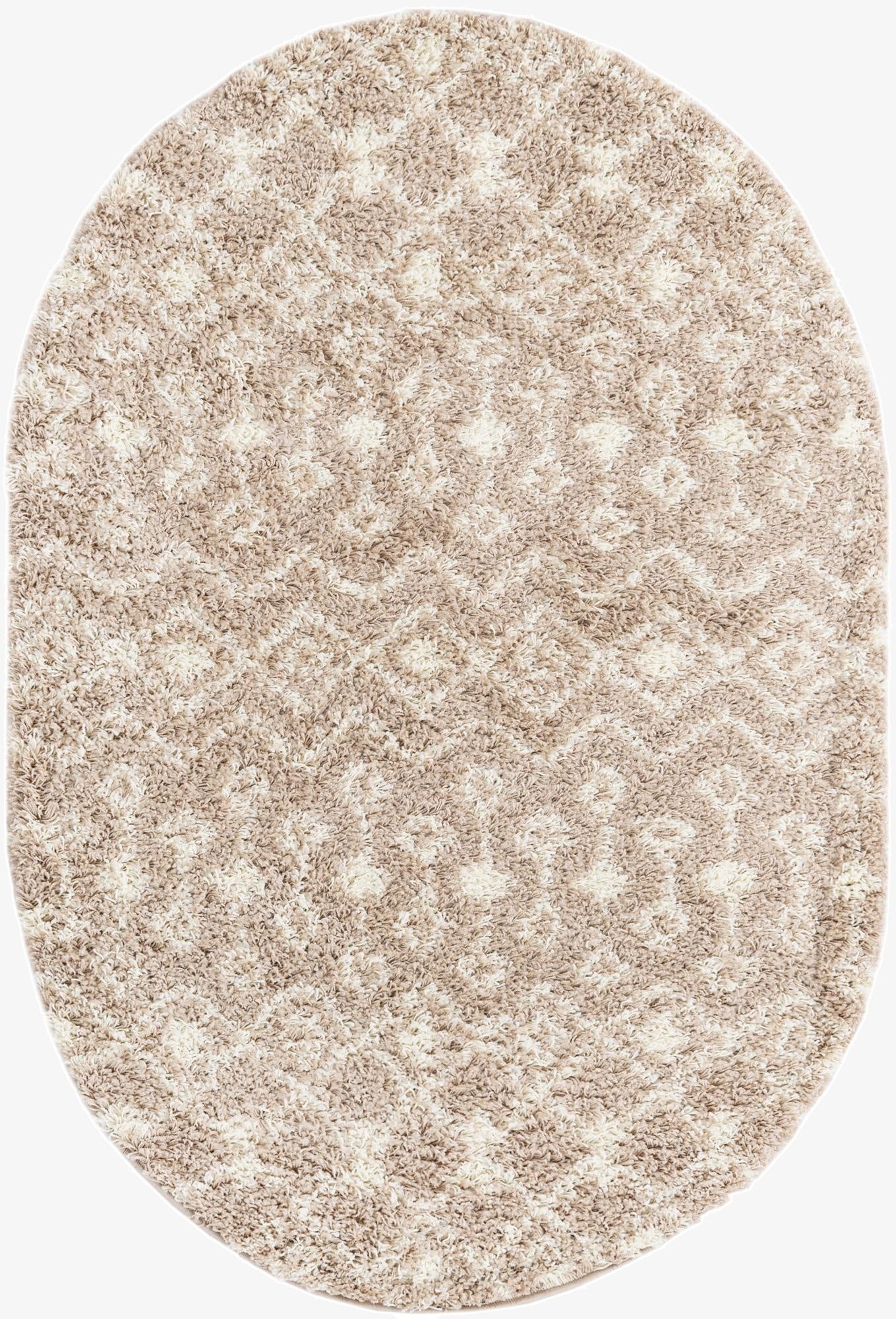 4' x 6' Moroccan Trellis Shag Oval Rug