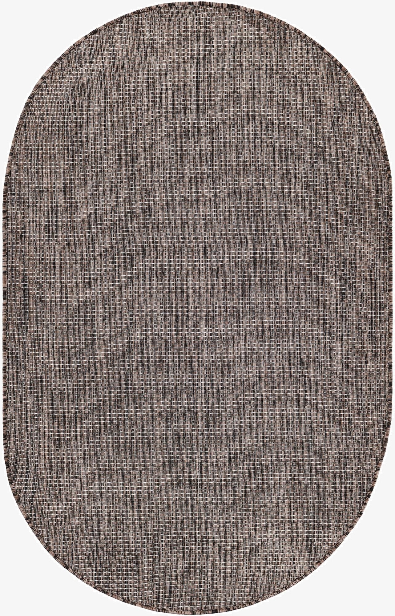 3' 1 x 5' 3  Washable Solid Indoor / Outdoor Oval Rug