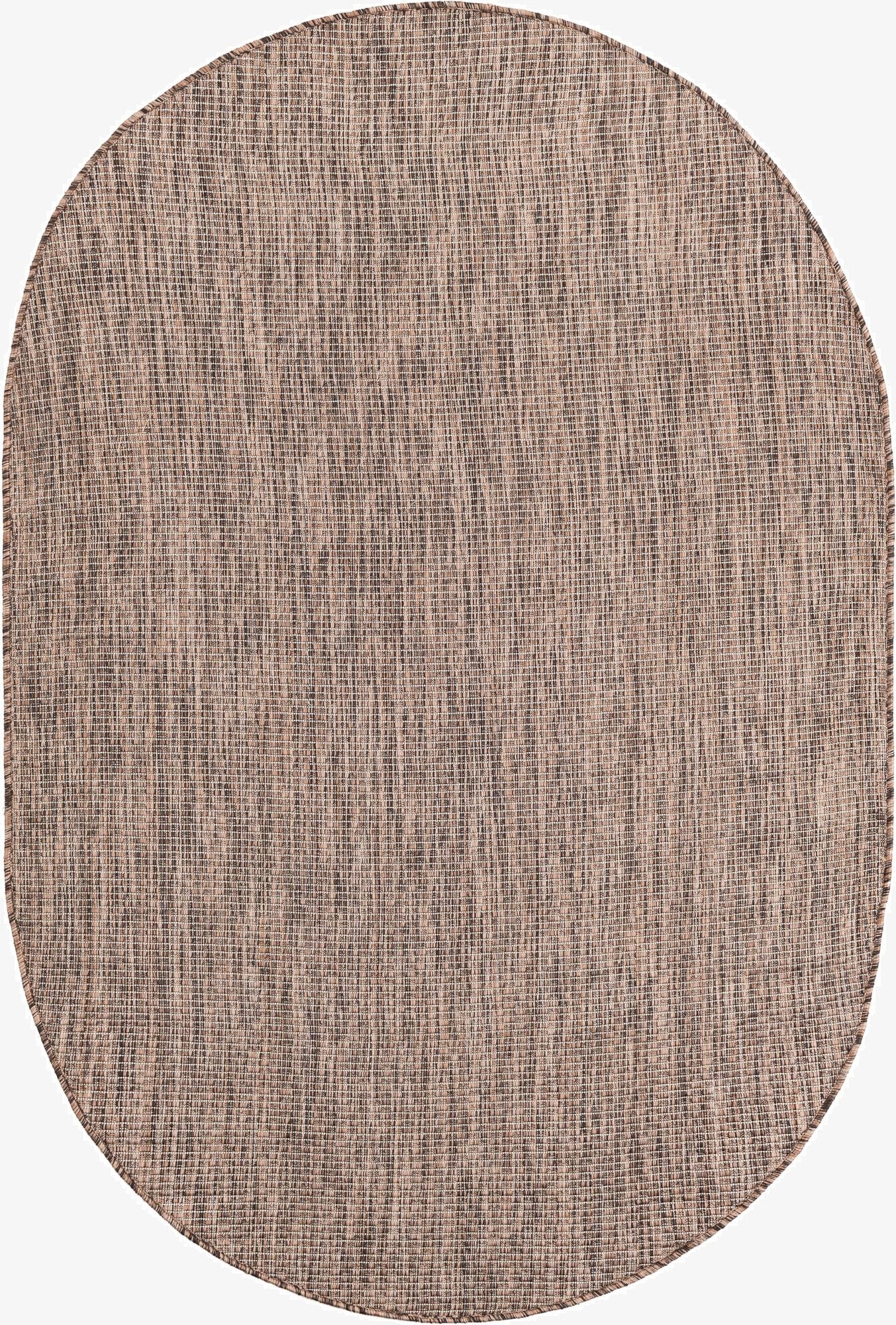  4' 1 x 6' 1  Washable Solid Indoor / Outdoor Oval Rug