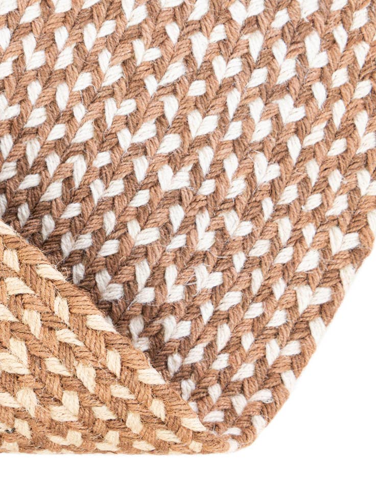 Detail image of  2' x 3' 1  Hand Tweed Braided Jute Oval Rug