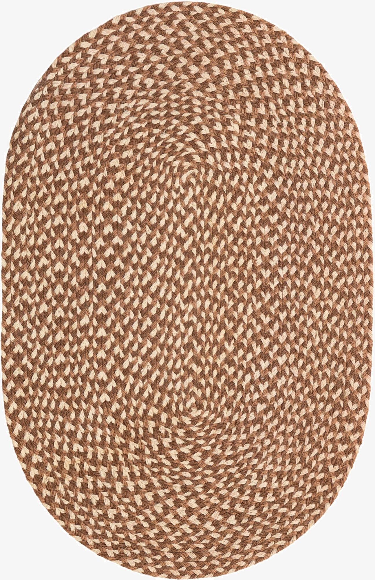 2' x 3' 1  Hand Tweed Braided Jute Oval Rug