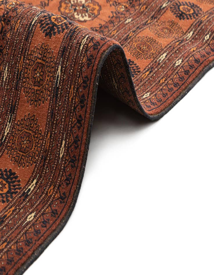 Detail image of  4' 2 x 6' 2  Hand Knotted Afghan Akhche Oriental Wool Rug