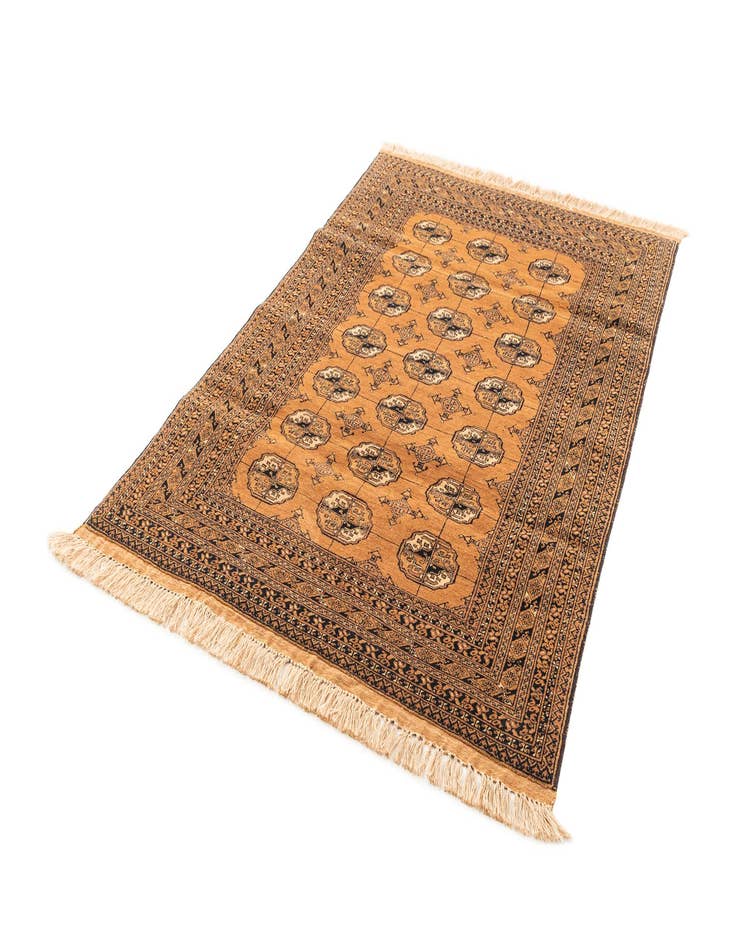 Detail image of  4' 1 x 6' 1  Hand Knotted Afghan Akhche Oriental Wool Rug