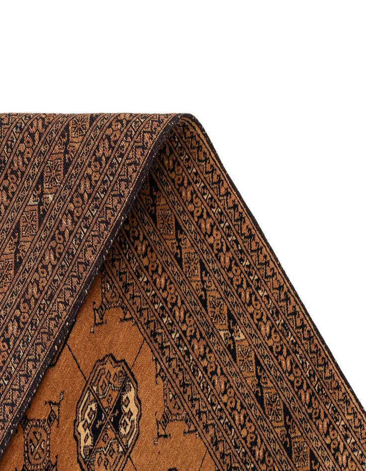 Detail image of  4' 1 x 6' 1  Hand Knotted Afghan Akhche Oriental Wool Rug