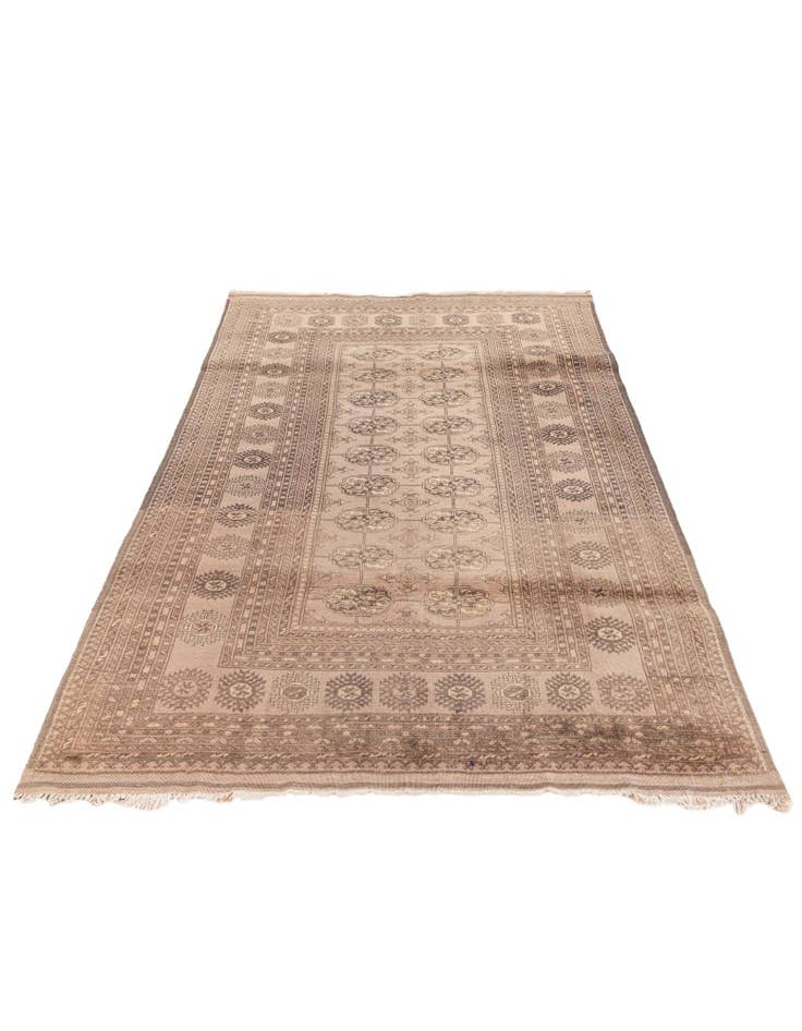 Detail image of  3' 10 x 6'  Hand Knotted Afghan Akhche Oriental Wool Rug