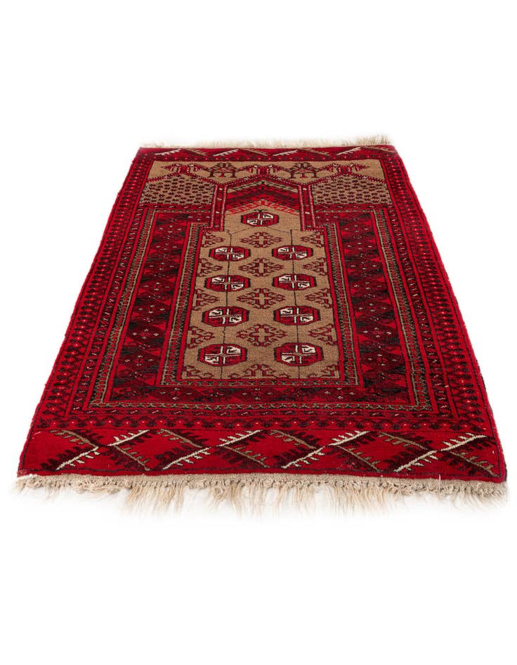 Detail image of  2' 8 x 3' 10  Hand Knotted Afghan Ersari Wool Rug