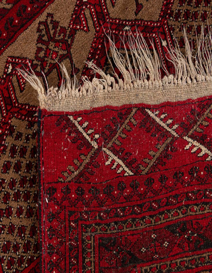 Detail image of  2' 8 x 3' 10  Hand Knotted Afghan Ersari Wool Rug