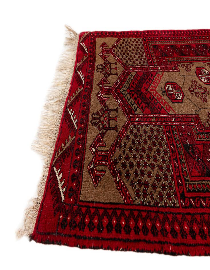 Detail image of  2' 8 x 3' 10  Hand Knotted Afghan Ersari Wool Rug