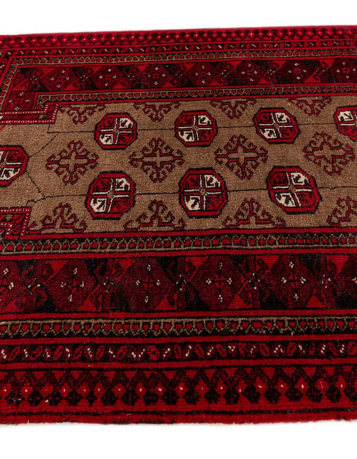 Detail image of  2' 8 x 3' 10  Hand Knotted Afghan Ersari Wool Rug
