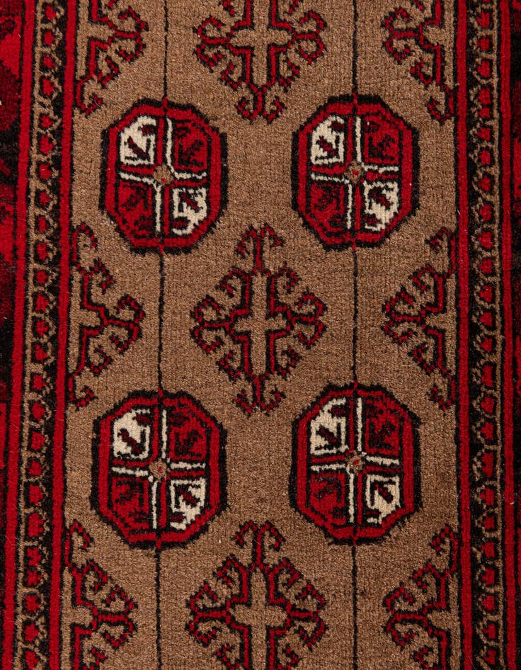 Detail image of  2' 8 x 3' 10  Hand Knotted Afghan Ersari Wool Rug