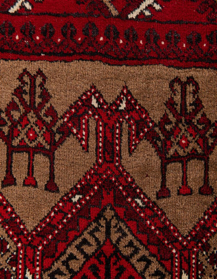 Detail image of  2' 8 x 3' 10  Hand Knotted Afghan Ersari Wool Rug