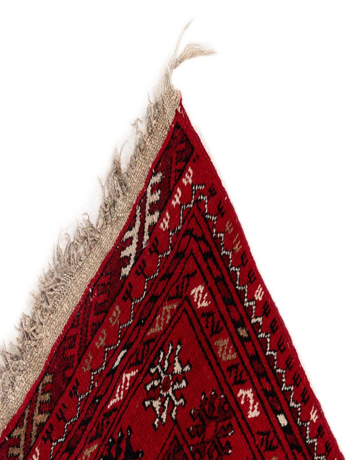 Detail image of  2' 7 x 4'  Hand Knotted Afghan Ersari Wool Rug