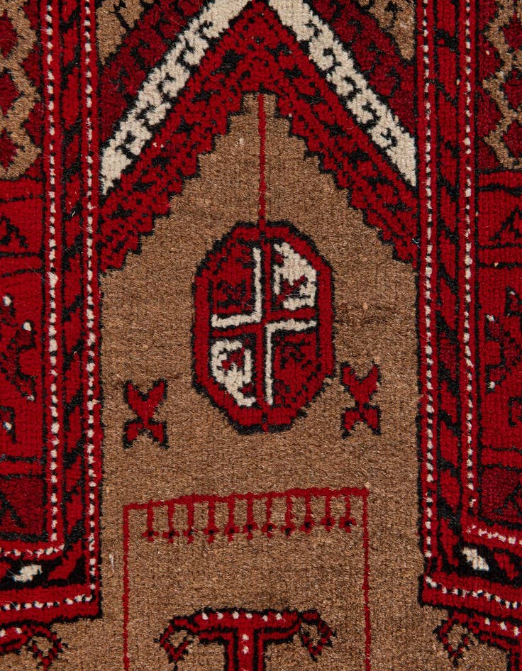 Detail image of  2' 7 x 4'  Hand Knotted Afghan Ersari Wool Rug