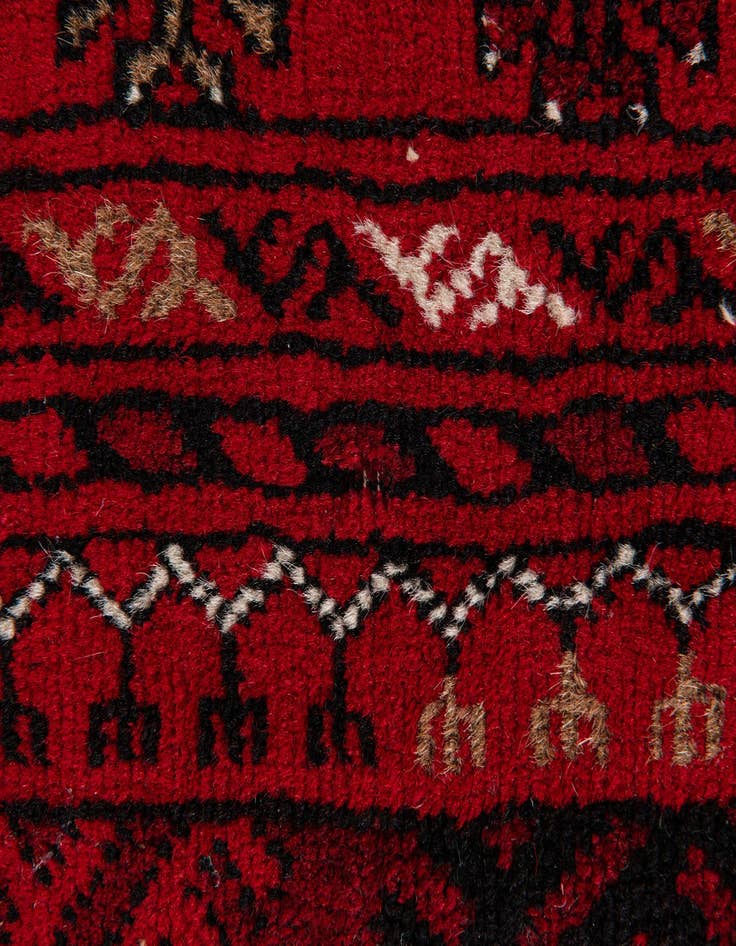 Detail image of  2' 7 x 4'  Hand Knotted Afghan Ersari Wool Rug