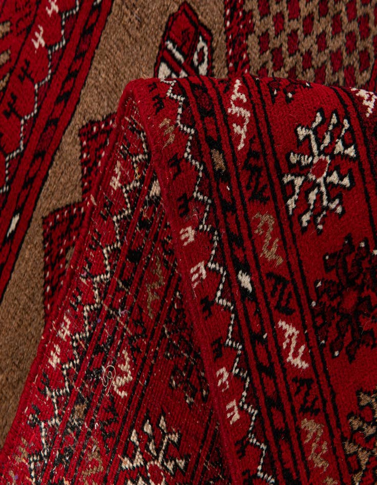 Detail image of  2' 7 x 4'  Hand Knotted Afghan Ersari Wool Rug