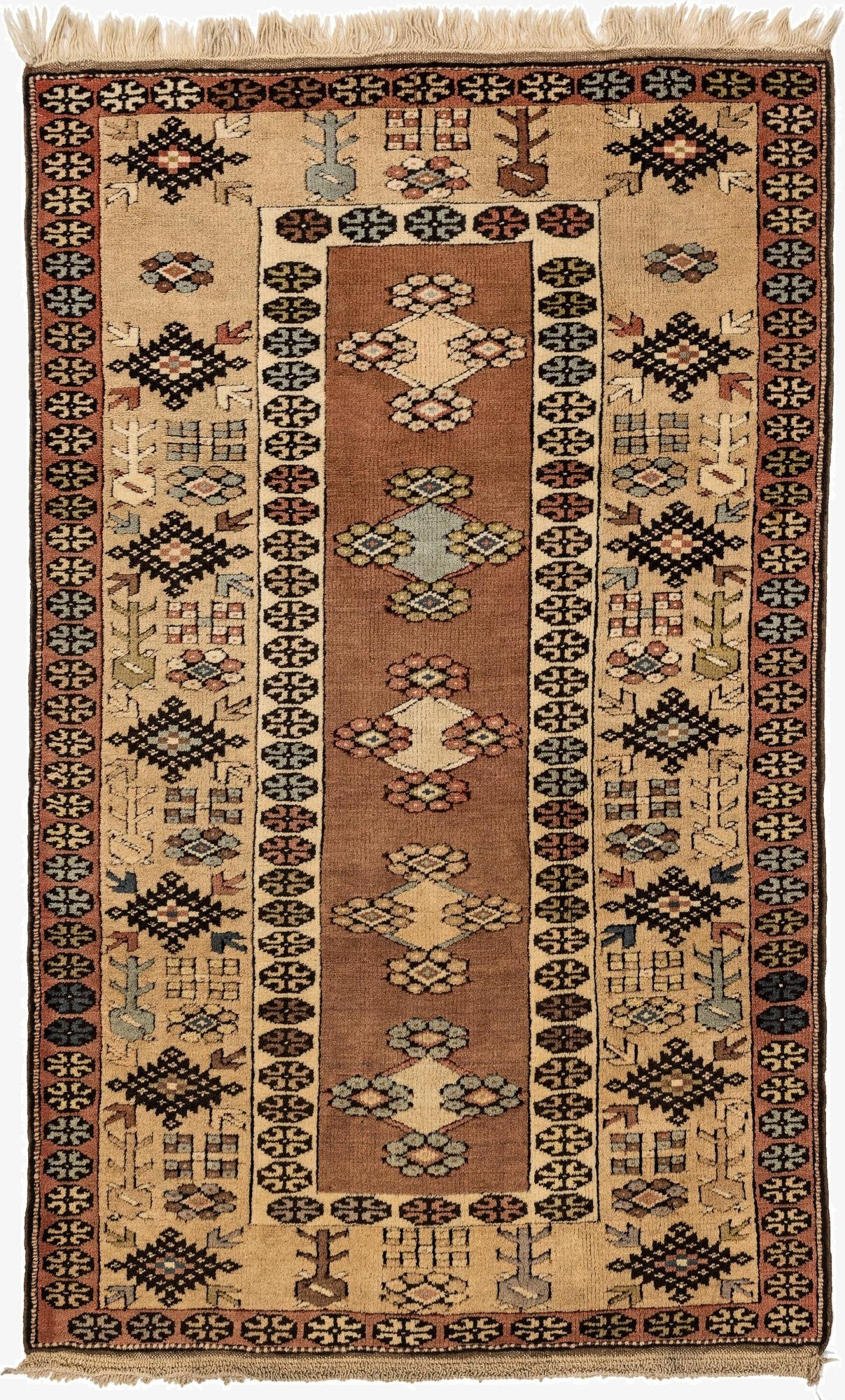  3' 8 x 6' 1  Hand Knotted Anatolian Wool Rug