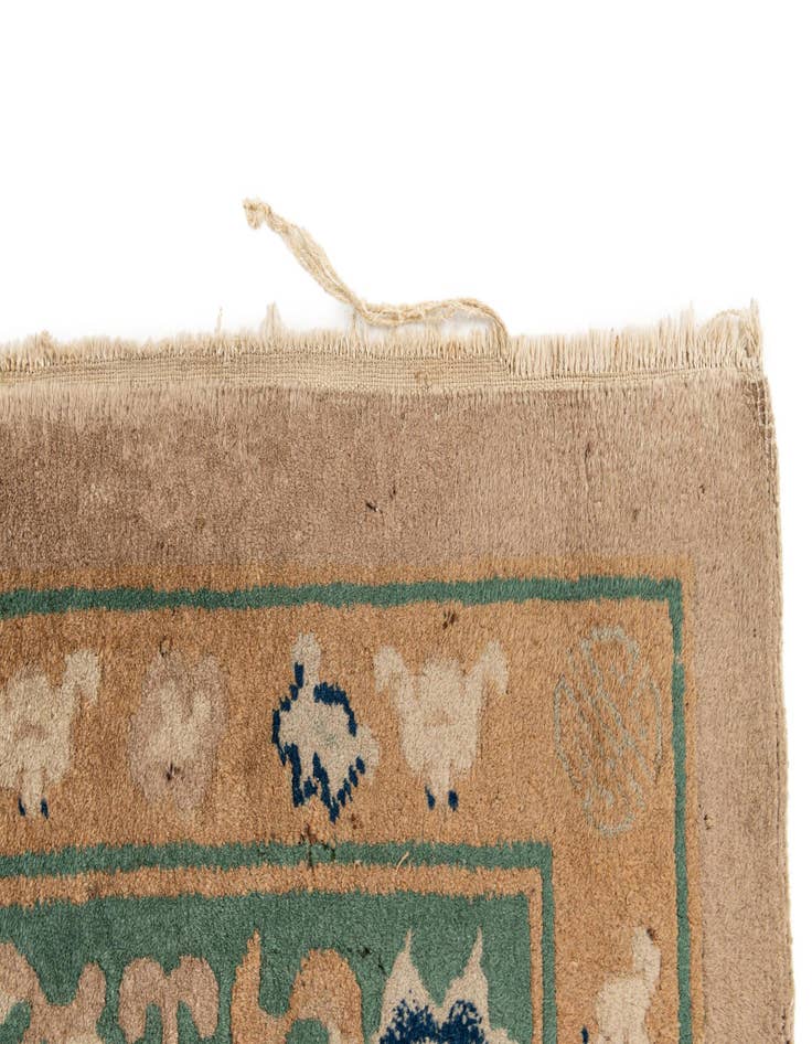 Detail image of  7' 5 x 9' 10  Hand Knotted Antique Finish Wool Rug