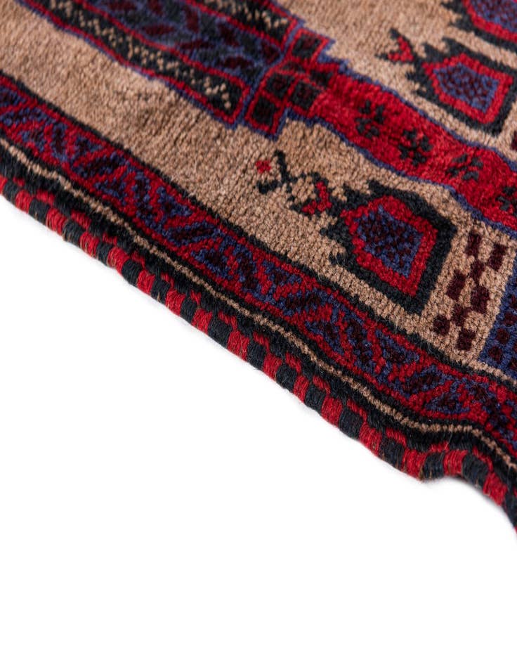 Detail image of  2' 10 x 4' 8  Hand Knotted Balouch Persian Wool Rug
