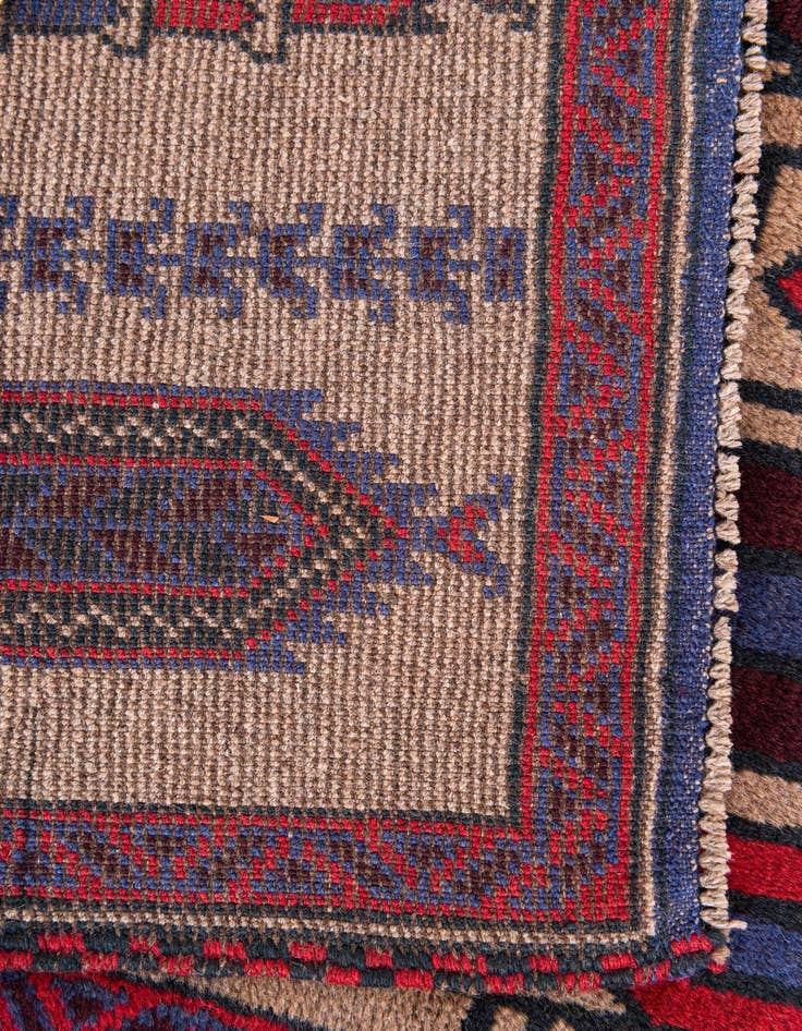 Detail image of  2' 10 x 4' 8  Hand Knotted Balouch Persian Wool Rug