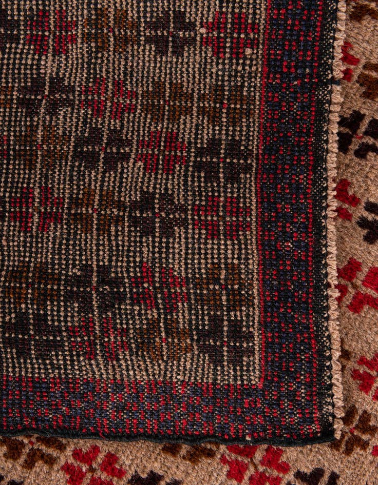 Detail image of  2' 11 x 4' 7  Hand Knotted Balouch Persian Wool Rug