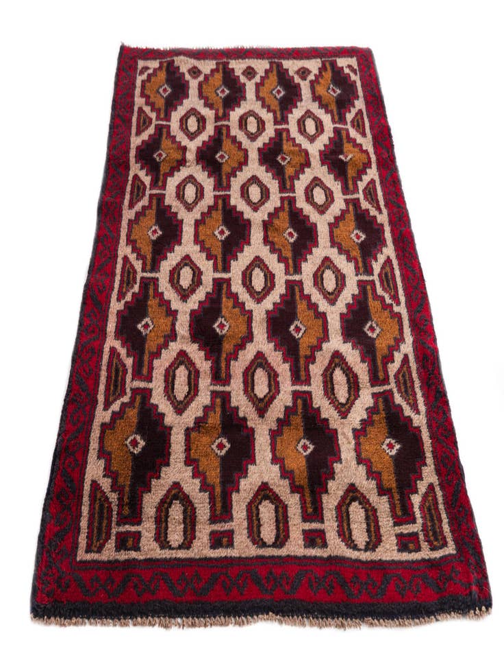 Detail image of  3' x 4' 9  Hand Knotted Balouch Persian Wool Rug