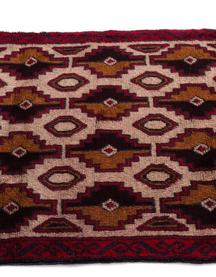 Detail image of  3' x 4' 9  Hand Knotted Balouch Persian Wool Rug
