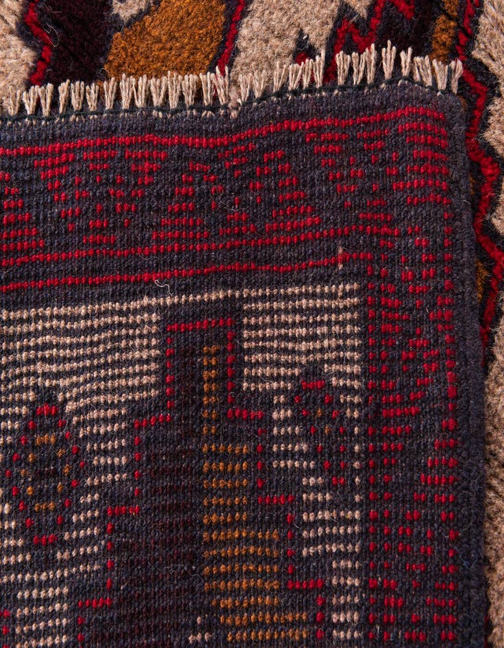 Detail image of  3' x 4' 9  Hand Knotted Balouch Persian Wool Rug