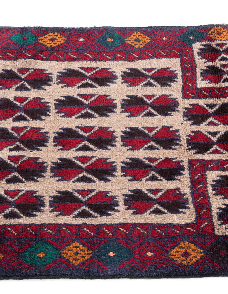 Detail image of  2' 10 x 4' 5  Hand Knotted Balouch Persian Wool Rug