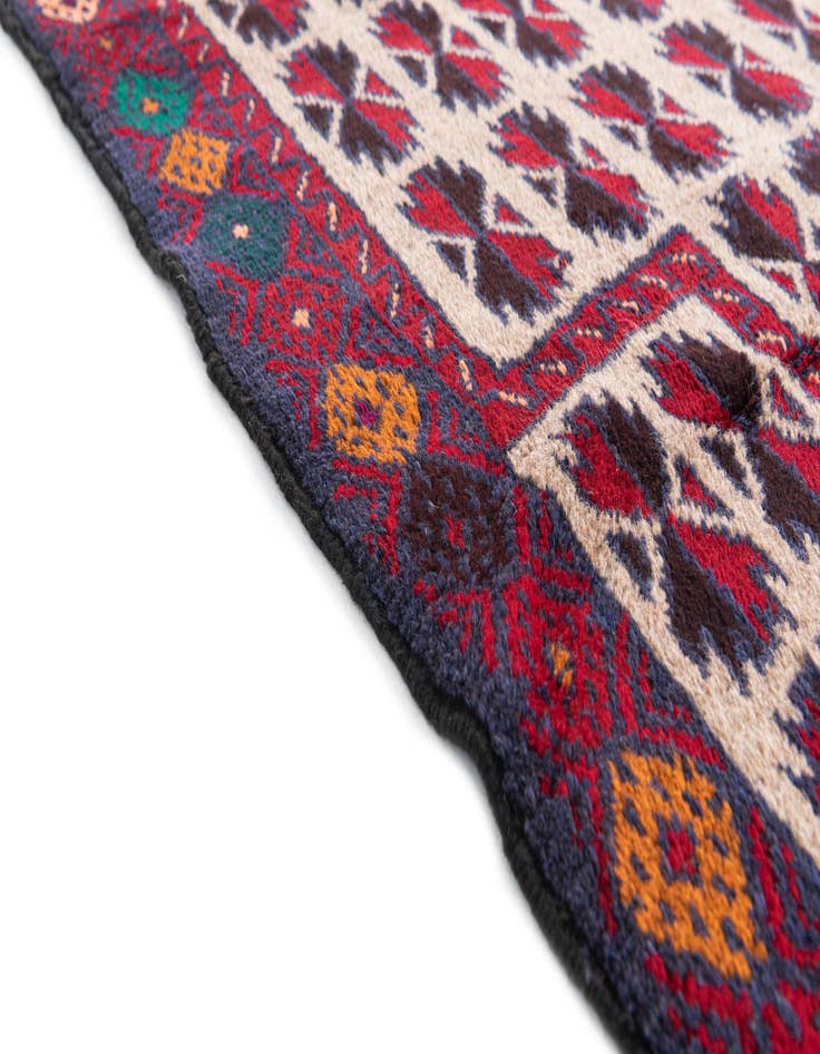 Detail image of  2' 10 x 4' 5  Hand Knotted Balouch Persian Wool Rug