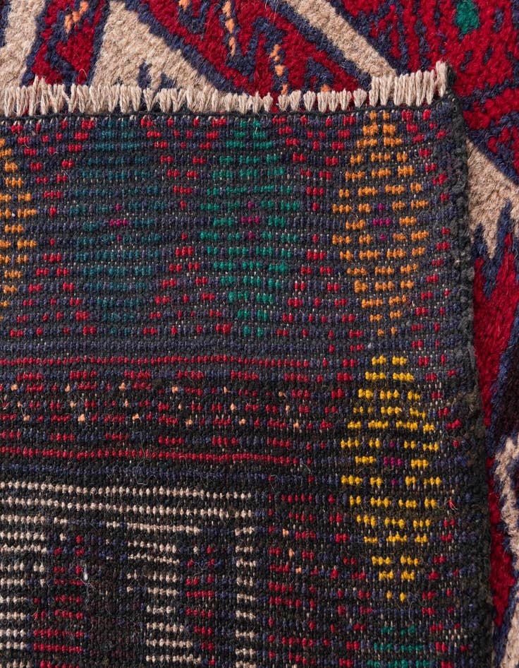 Detail image of  2' 10 x 4' 5  Hand Knotted Balouch Persian Wool Rug