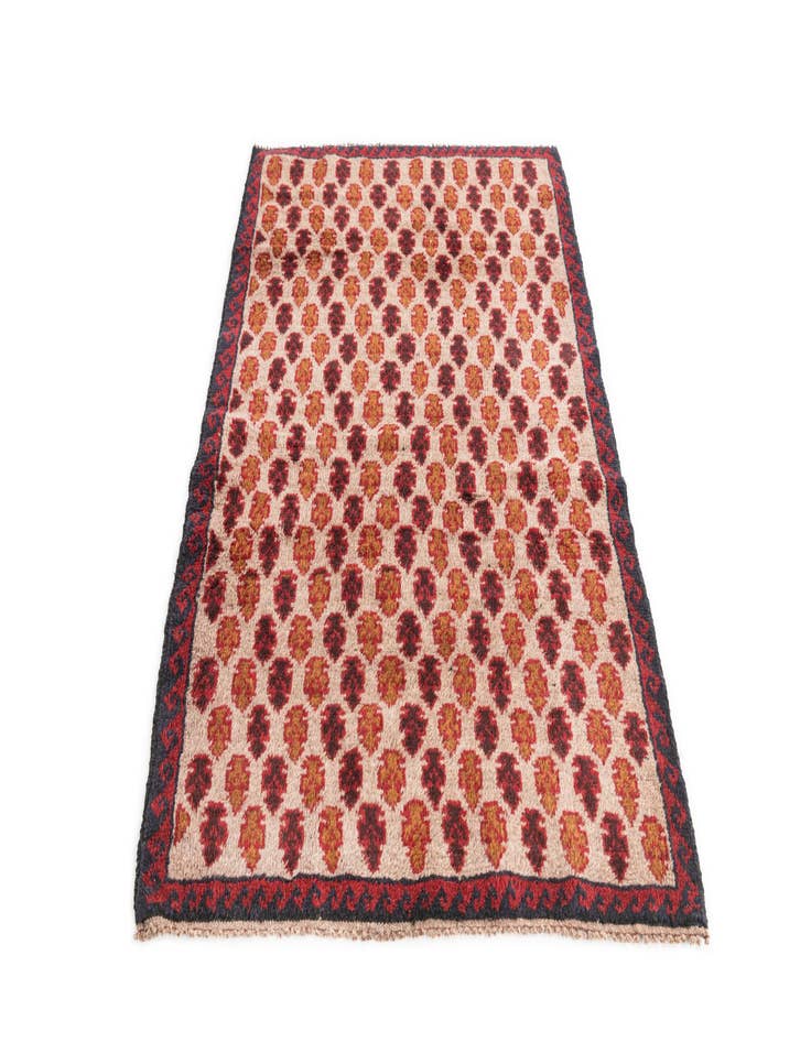 Detail image of  2' 10 x 4' 7  Hand Knotted Balouch Persian Wool Rug