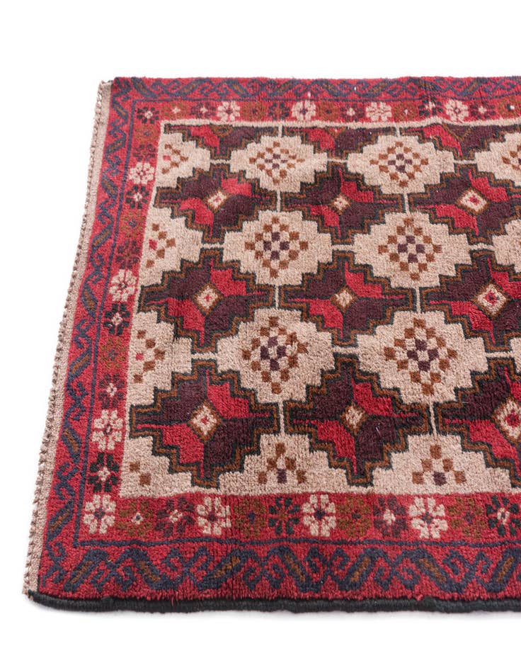 Detail image of  2' 9 x 4' 9  Hand Knotted Balouch Persian Wool Rug