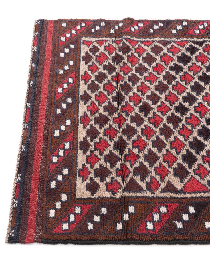 Detail image of  2' 9 x 4' 7  Hand Knotted Balouch Persian Wool Rug