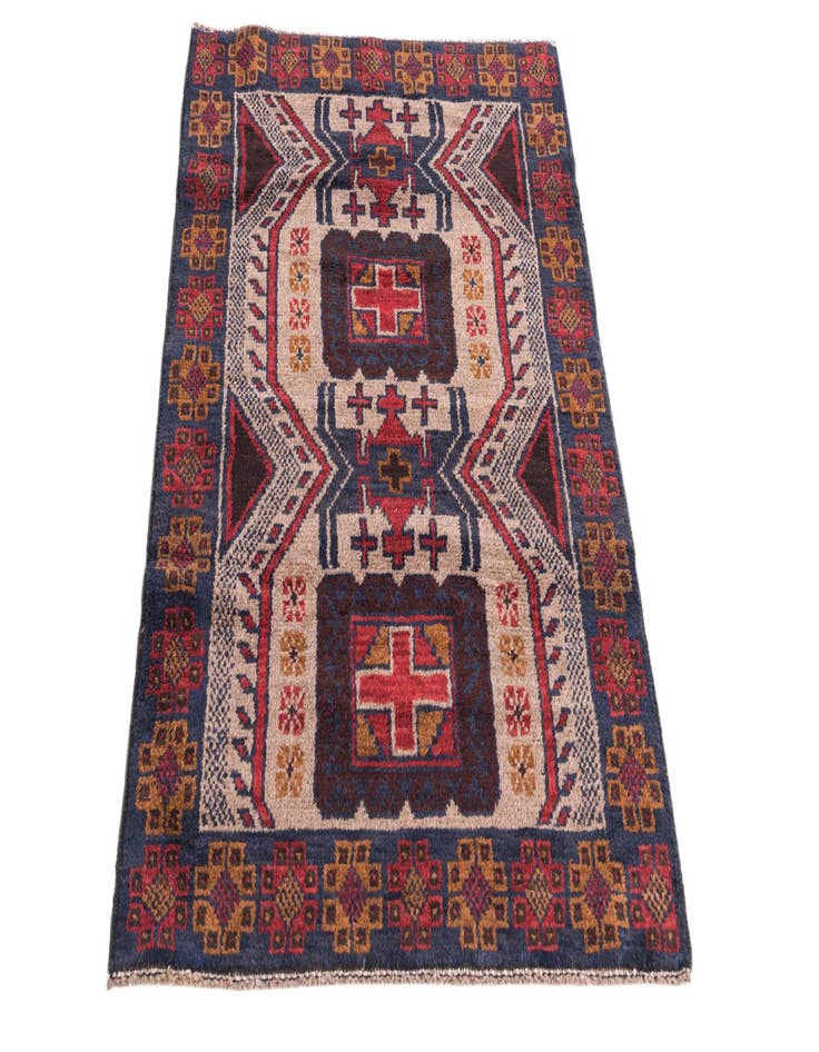 Detail image of  3' x 4' 4  Hand Knotted Balouch Persian Wool Rug