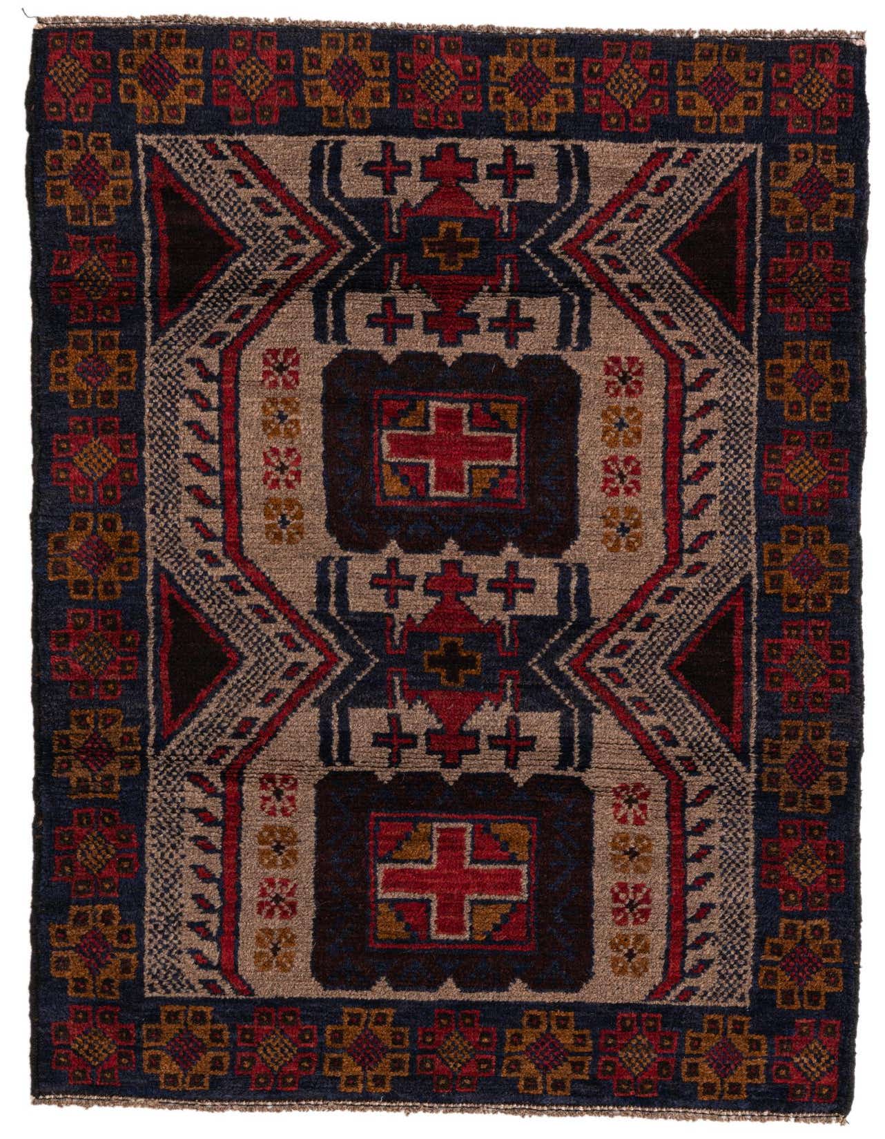 Primary image  3' x 4' 4  Hand Knotted Balouch Persian Wool Rug