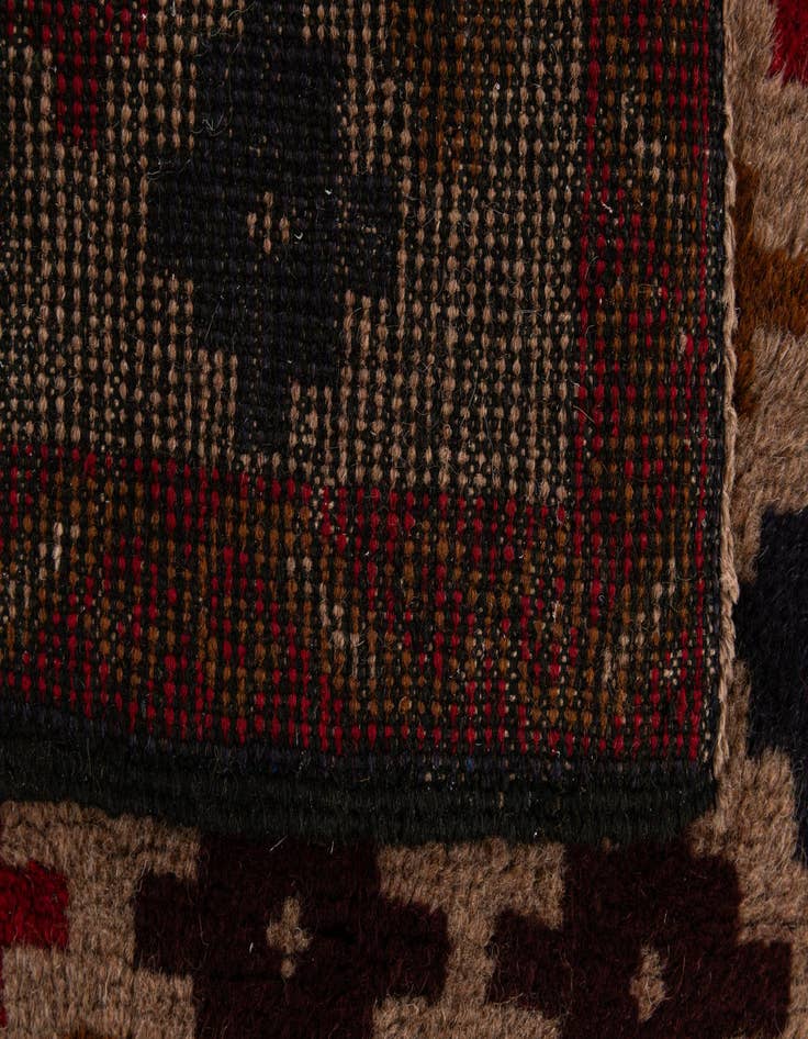 Detail image of  2' 10 x 4' 5  Hand Knotted Balouch Persian Wool Rug