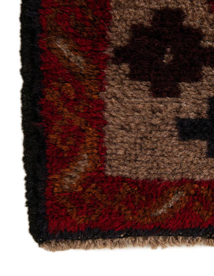 Detail image of  2' 10 x 4' 5  Hand Knotted Balouch Persian Wool Rug