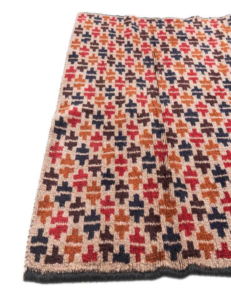 Detail image of  2' 10 x 4' 5  Hand Knotted Balouch Persian Wool Rug