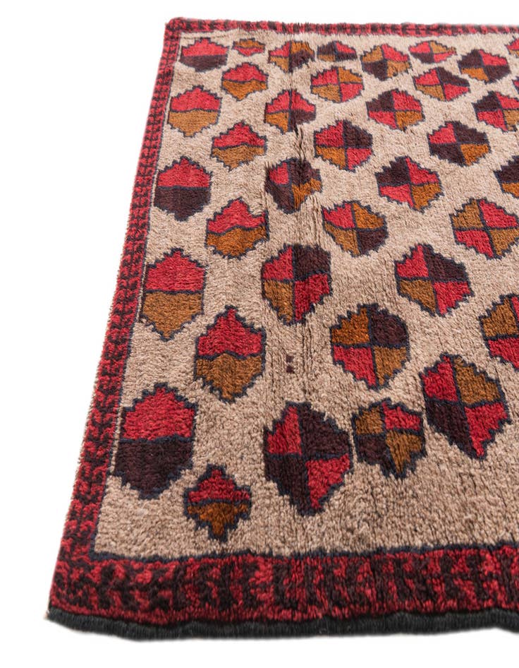 Detail image of  3' x 4' 5  Hand Knotted Balouch Persian Wool Rug
