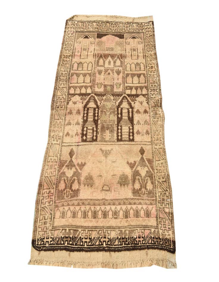 Detail image of  2' 10 x 4' 8  Hand Knotted Balouch Persian Wool Rug