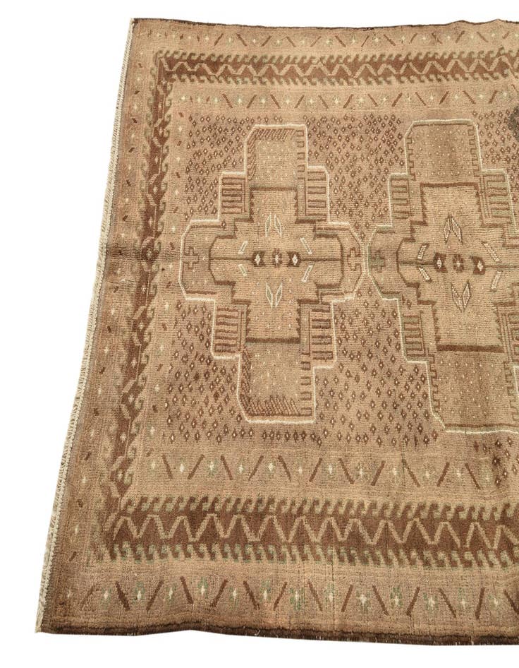 Detail image of  3' 8 x 6'  Hand Knotted Balouch Persian Wool Rug